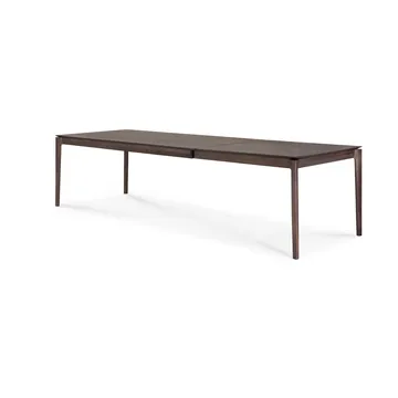 Beech extendable dining table - Brown-lacquered oak, 100x200/300 cm - Ethnicraft
