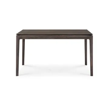 Beech extendable dining table - Brown-lacquered oak, 90x140/220 cm - Ethnicraft
