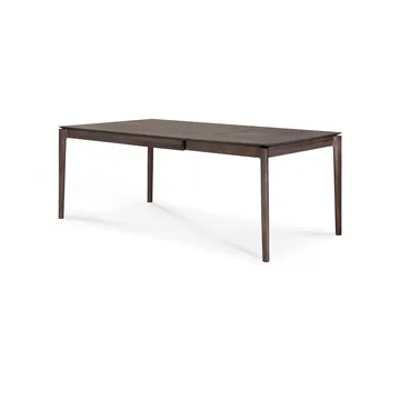 Beech extendable dining table - Brown-lacquered oak, 90x140/220 cm - Ethnicraft