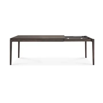 Beech extendable dining table - Brown lacquered oak, 90x160/240 cm - Ethnicraft