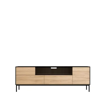 Blackbird media unit - Black oak-Black metal legs - Ethnicraft