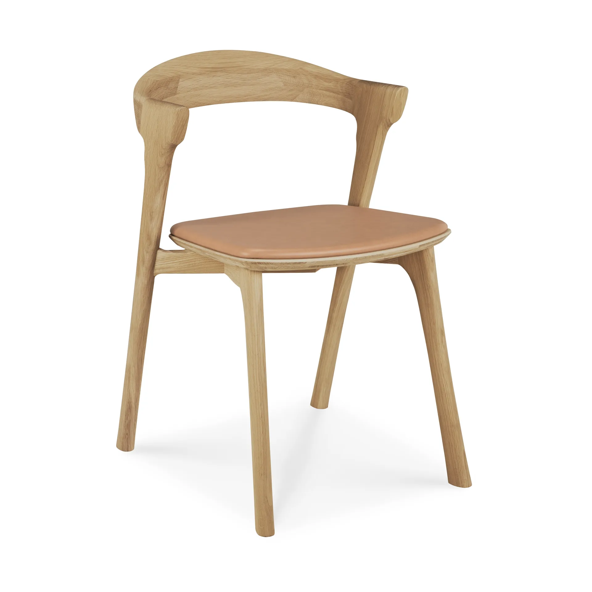 Bok Chair, Lacquered oak–Sienna leather Ethnicraft
