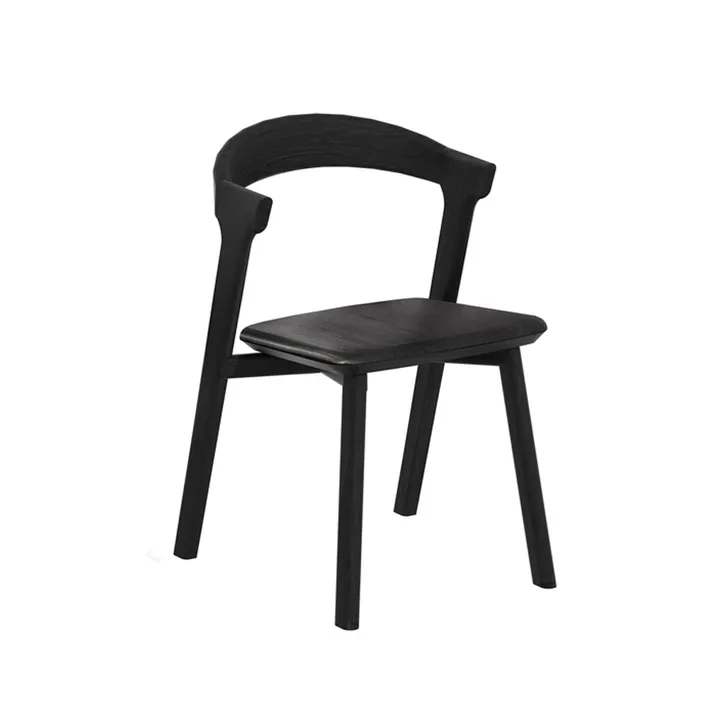 Bok chair with leather seat - Black stained oak-black leather - Ethnicraft
