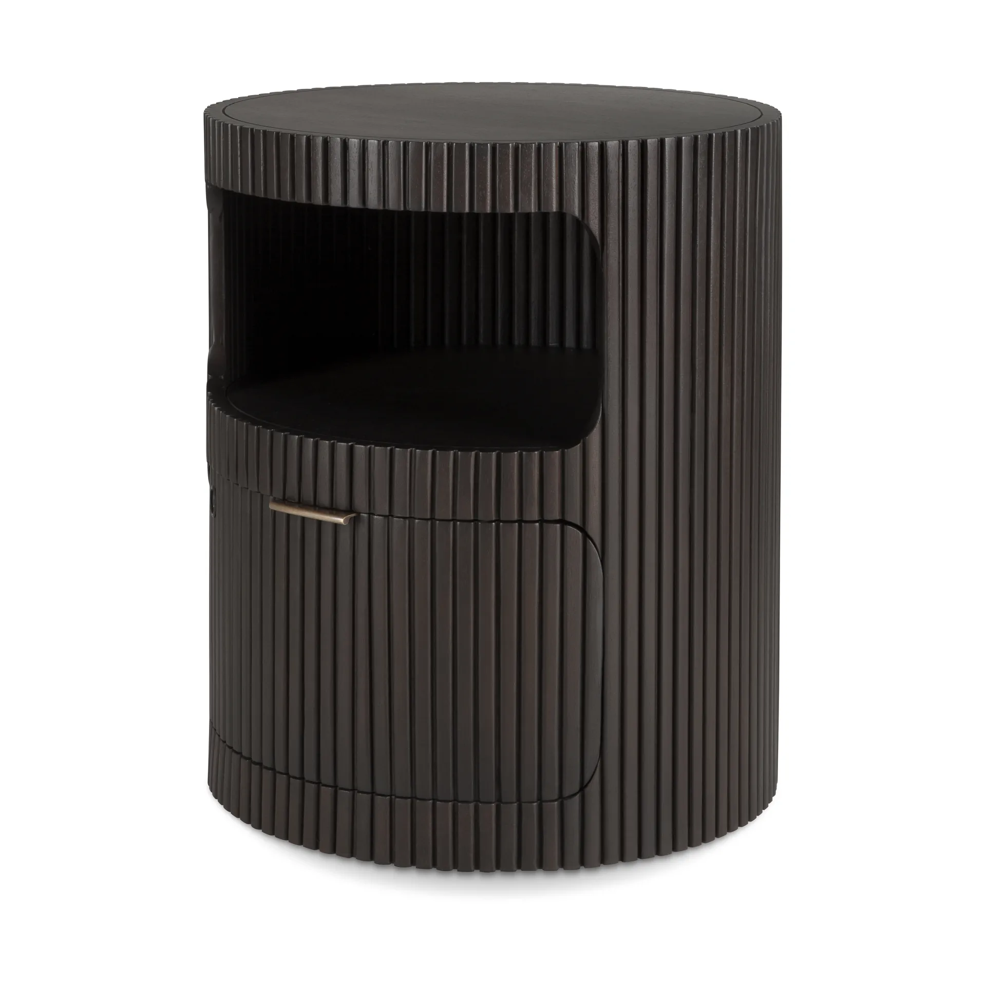 Boomerang drawer unit, Dark brown mahogany, Ø45 cm Ethnicraft