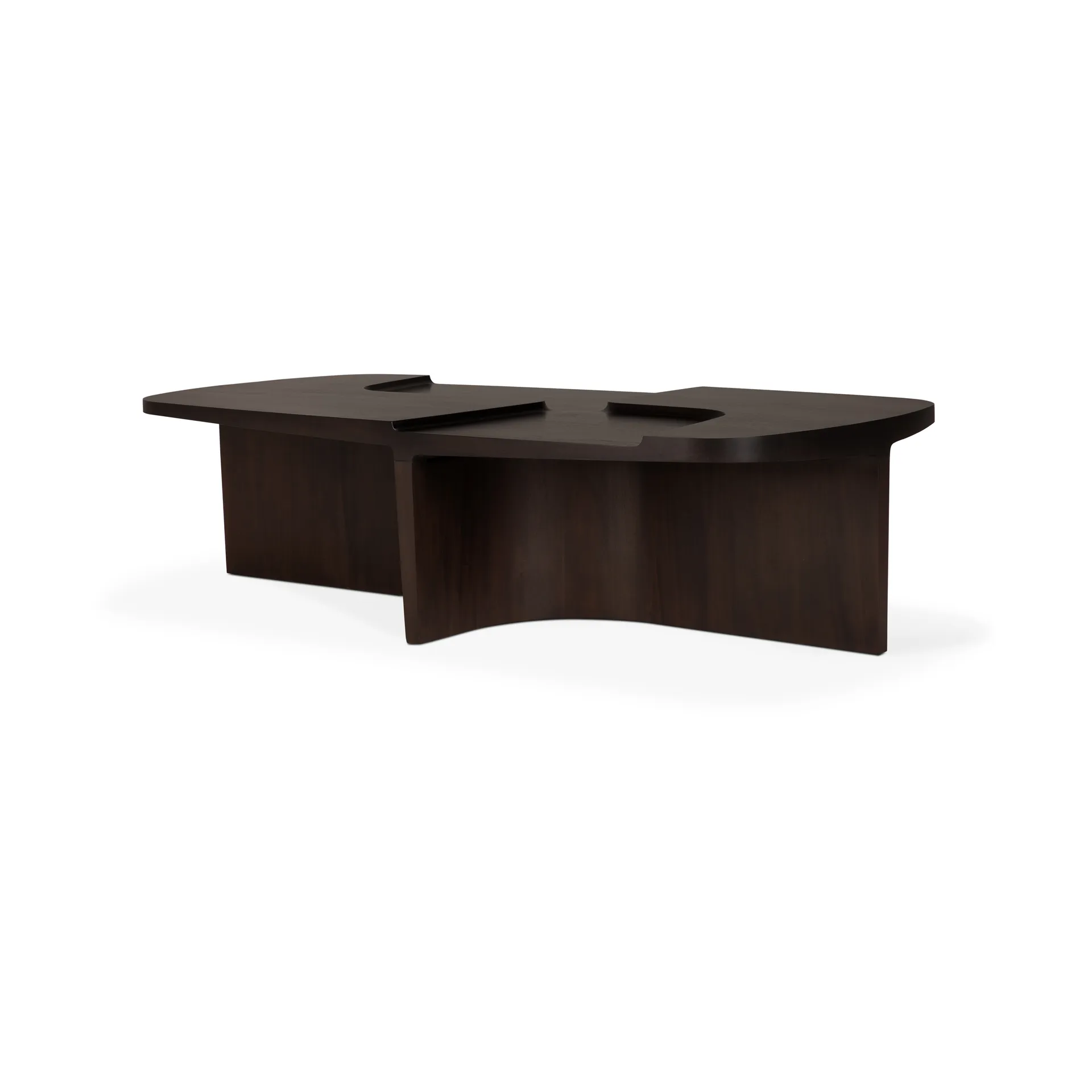 Brutalist coffee table, Rose brown mahogany, 143x75 cm Ethnicraft