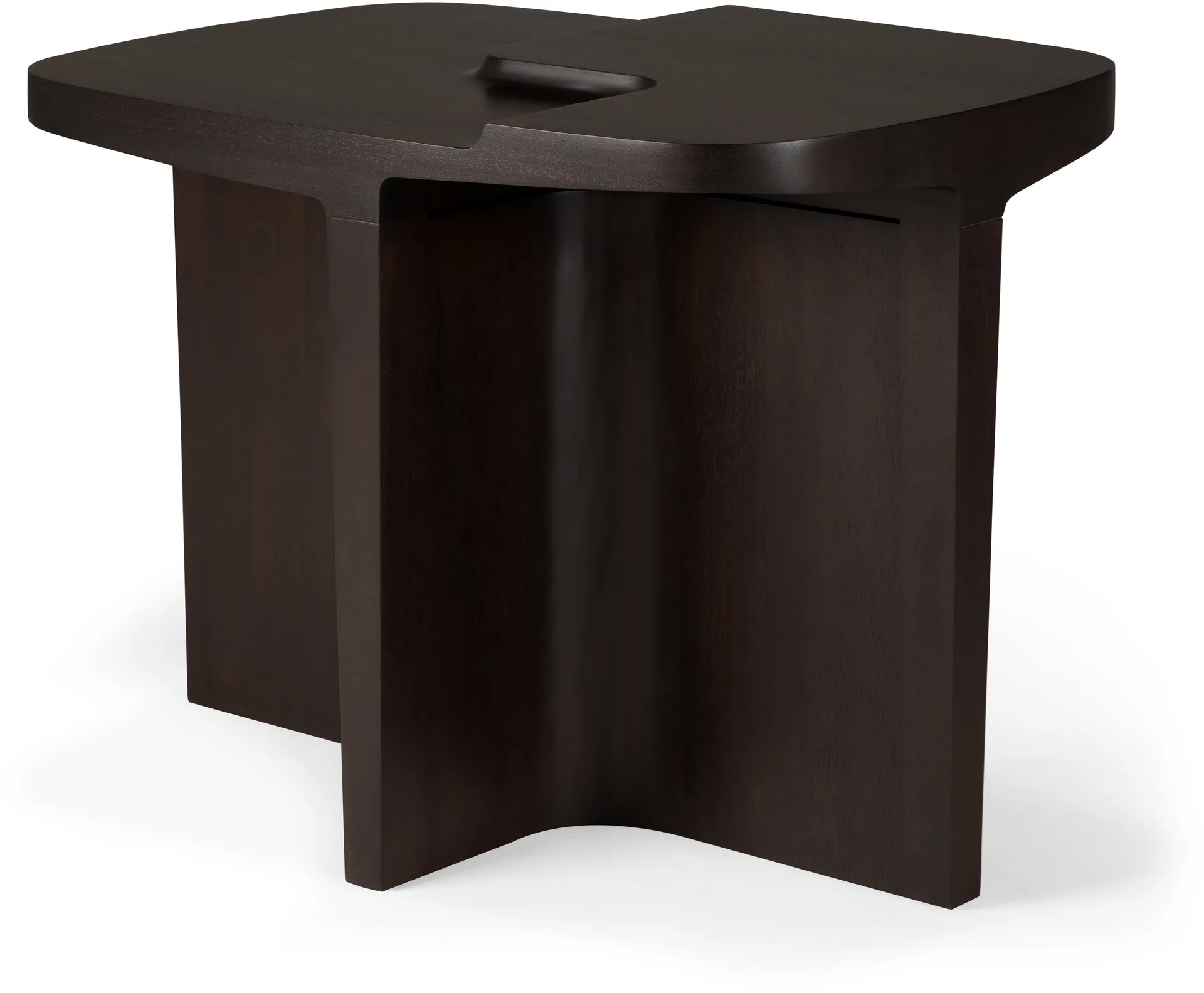 Brutalist side table, Rose brown mahogany, 60x40 cm Ethnicraft