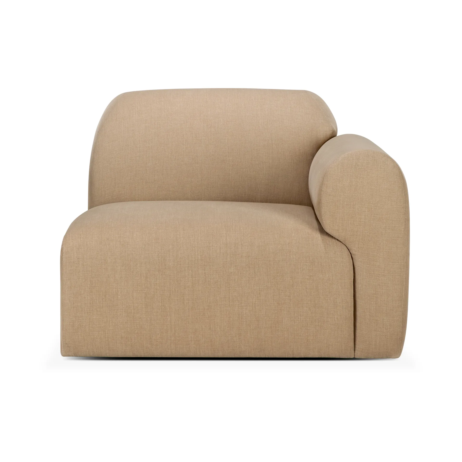 Bulky modular sofa end unit left armrest, Light sepia Ethnicraft