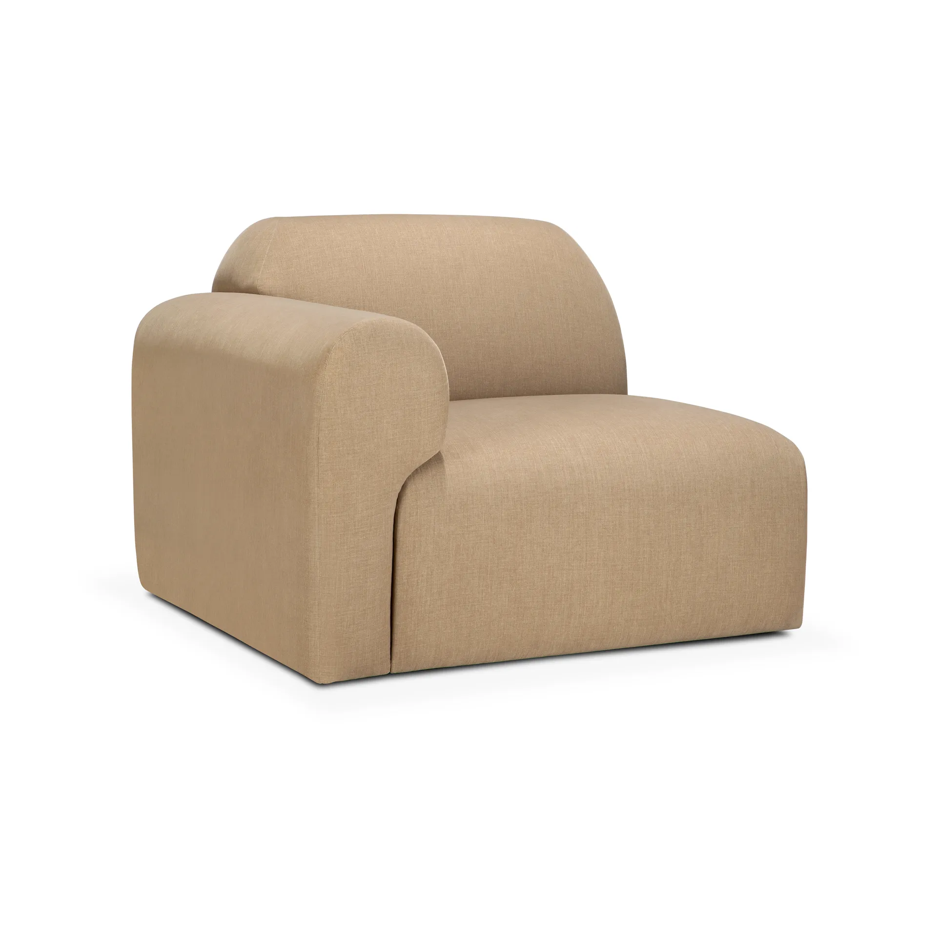 Bulky modular sofa end unit right armrest, Light sepia Ethnicraft