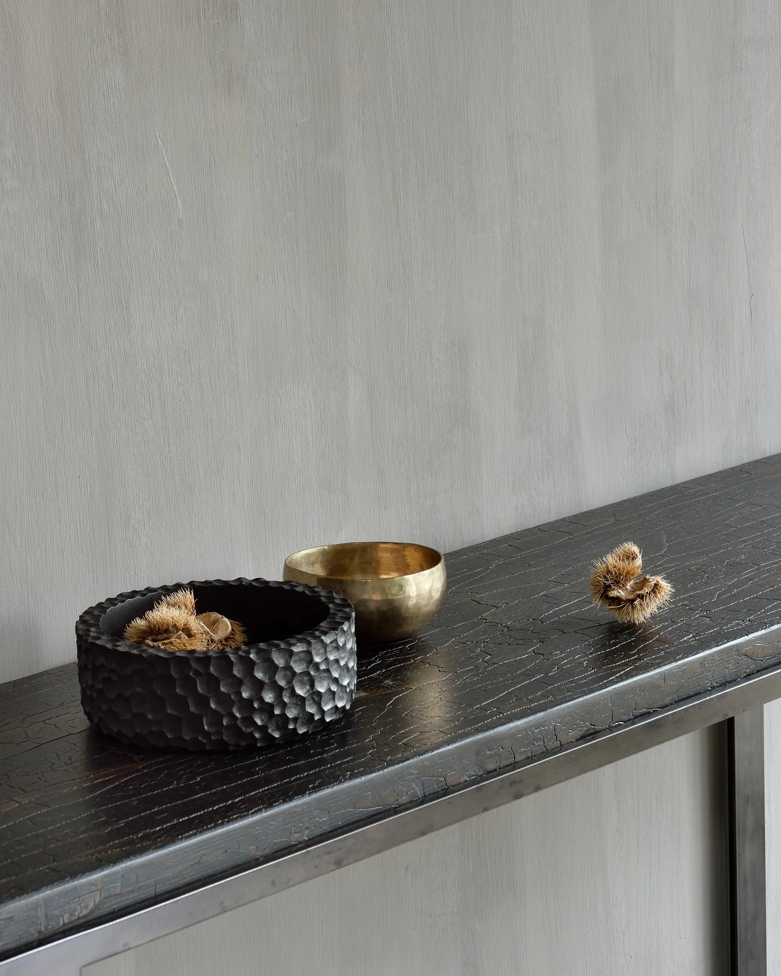 Chopped bowls set of 3, Lacquered mahogany Ethnicraft