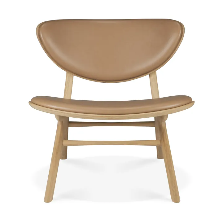 Eye lounge armchair - Lacquered oak-leather Sienna - Ethnicraft