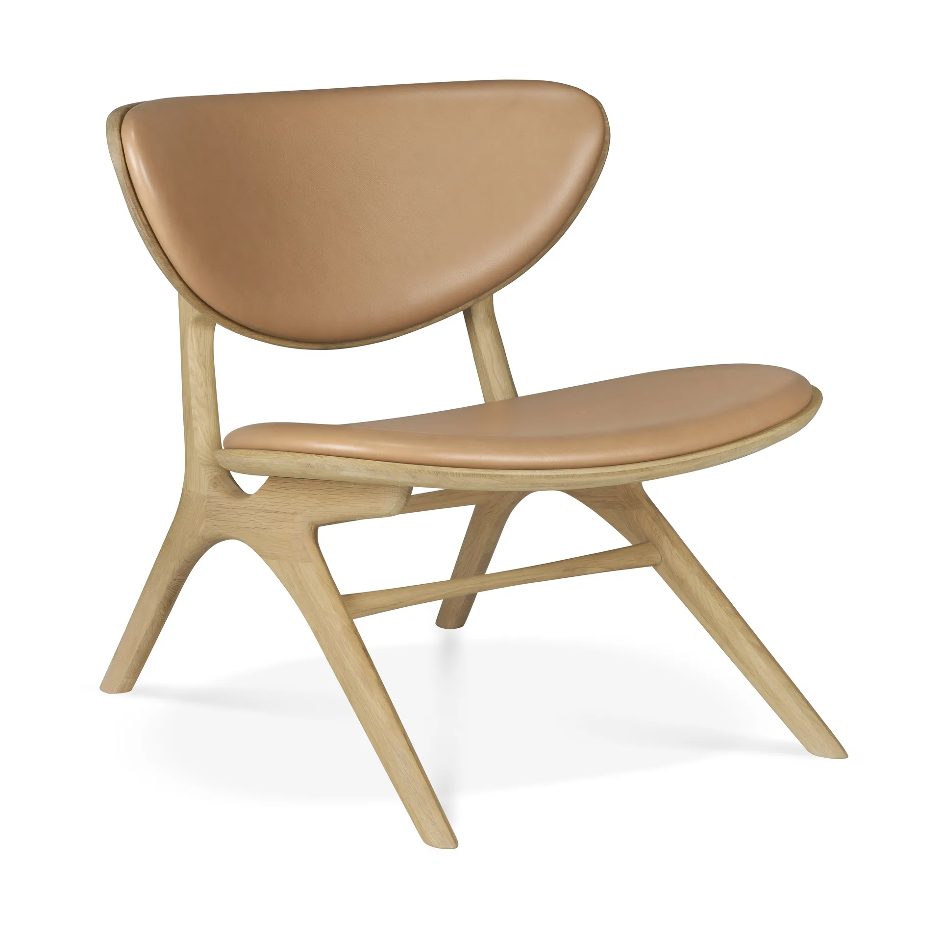 Eye lounge armchair, Lacquered oak-leather Sienna Ethnicraft