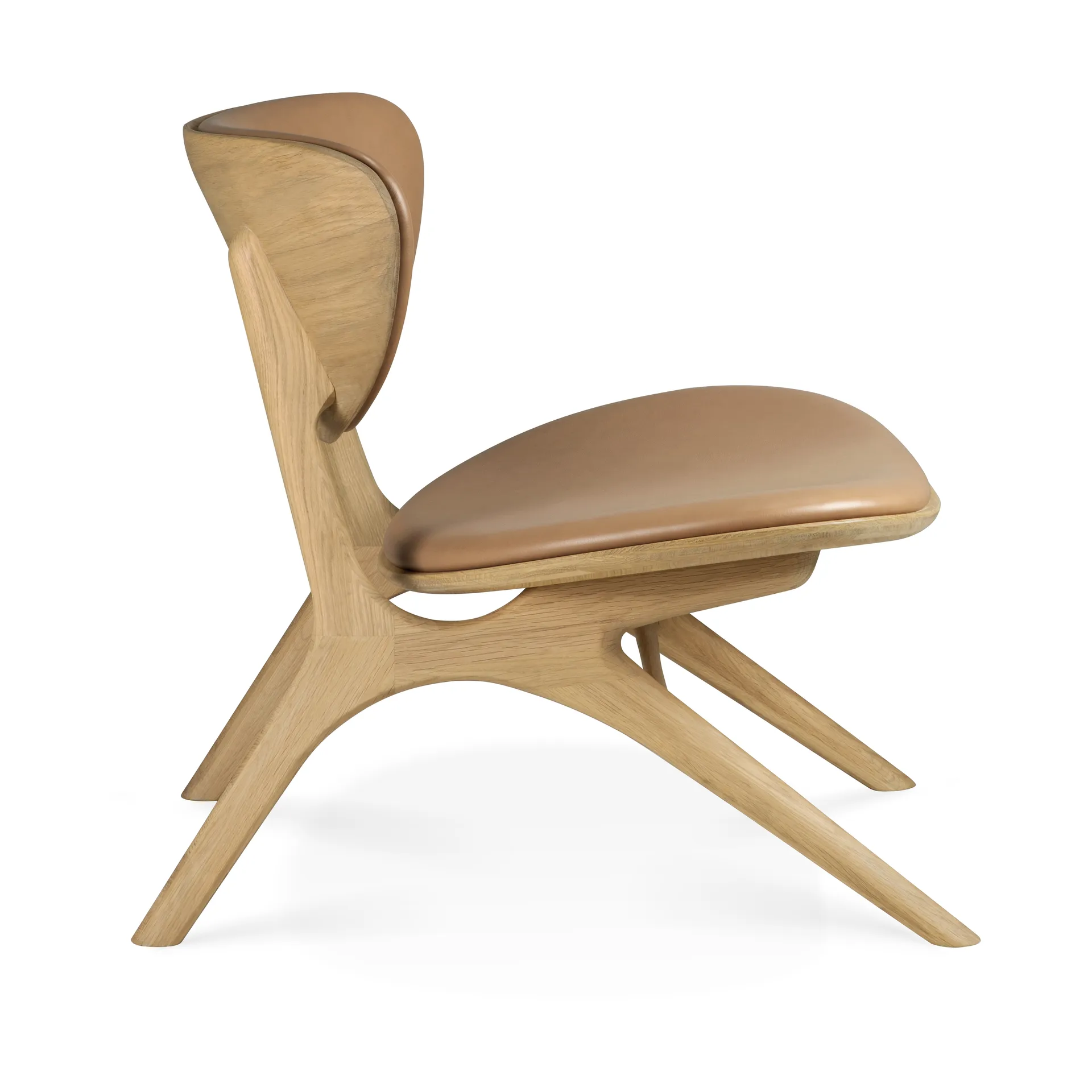 Eye lounge armchair, Lacquered oak-leather Sienna Ethnicraft
