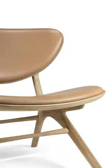 Eye lounge armchair - Lacquered oak-leather Sienna - Ethnicraft