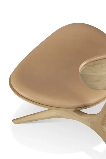 Eye lounge armchair - Lacquered oak-leather Sienna - Ethnicraft