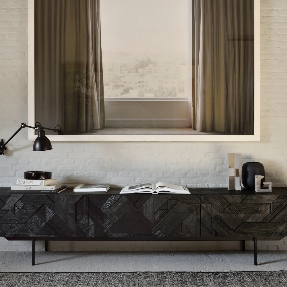 Graphic media cabinet, Black 242 cm Ethnicraft