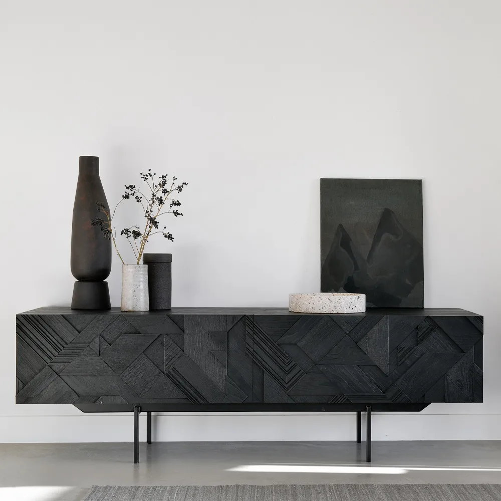 Graphic media cabinet, Black 242 cm Ethnicraft