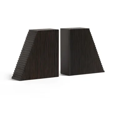 Grooves bookends 2-pack - Mahogany dark brown - Ethnicraft