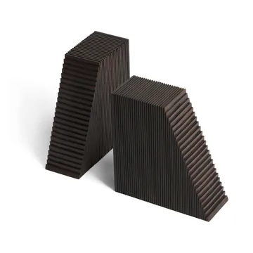 Grooves bookends 2-pack - Mahogany dark brown - Ethnicraft
