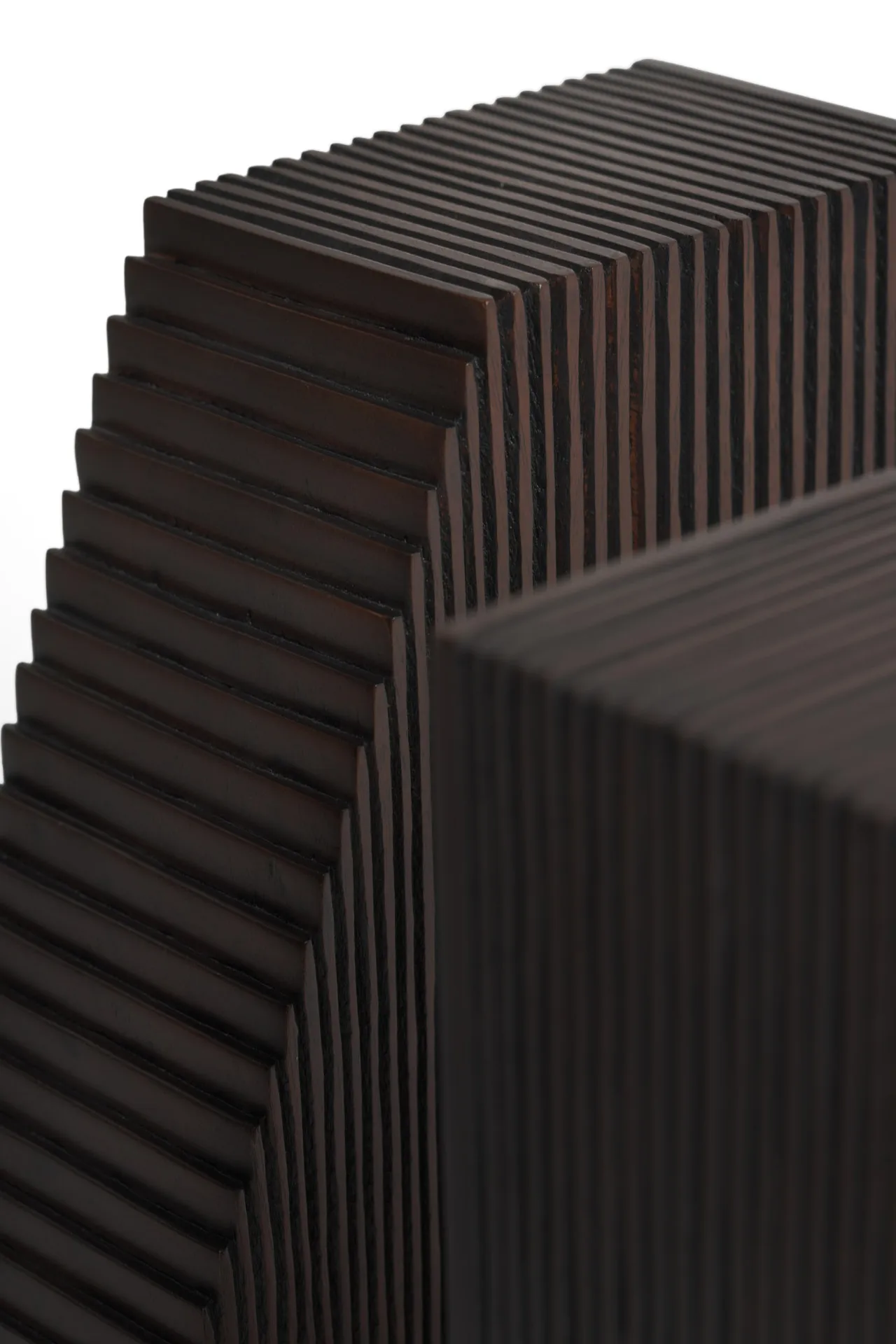 Grooves bookends 2-pack, Mahogany dark brown Ethnicraft