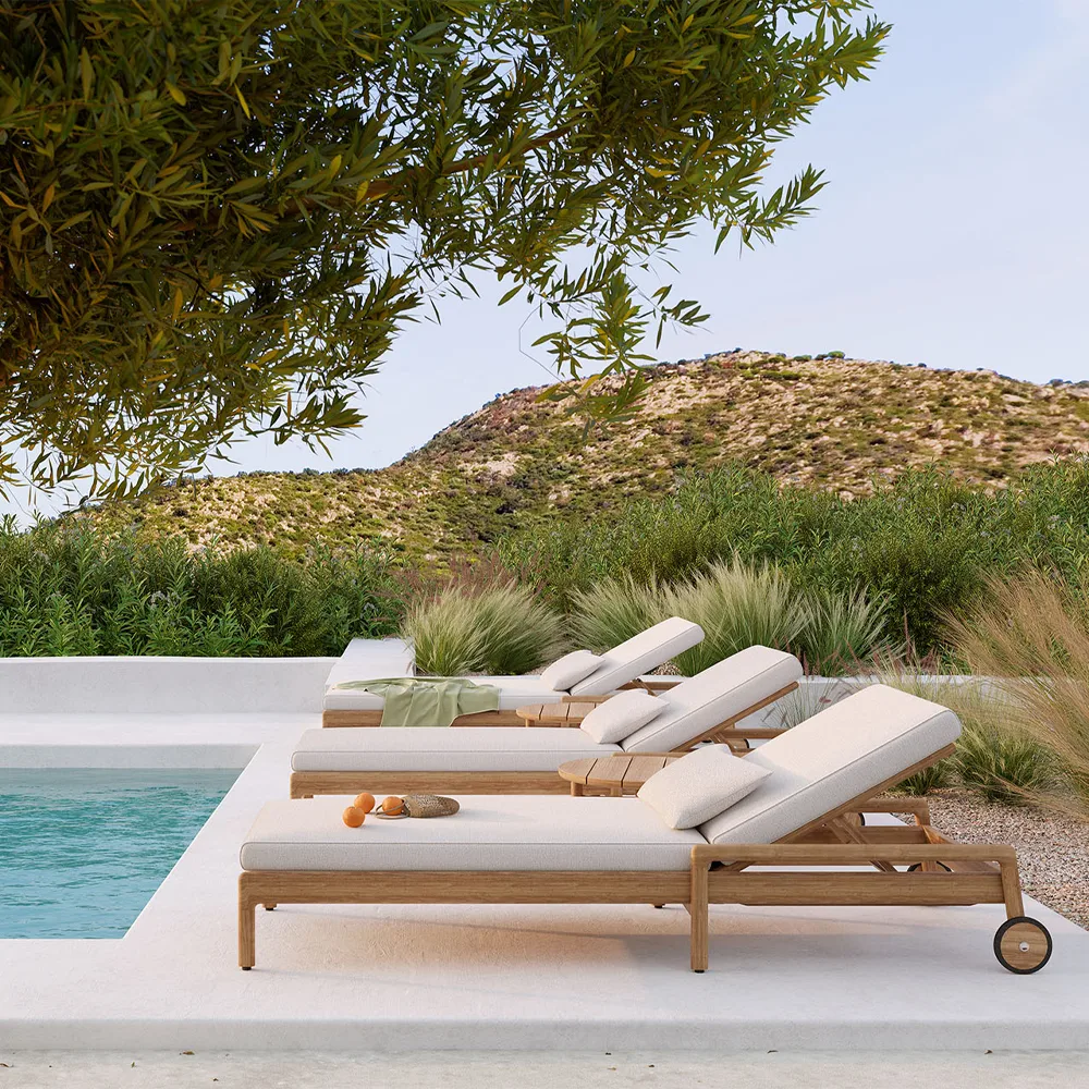 Jack outdoor cushion for sunbed, offwhite fabric Ethnicraft