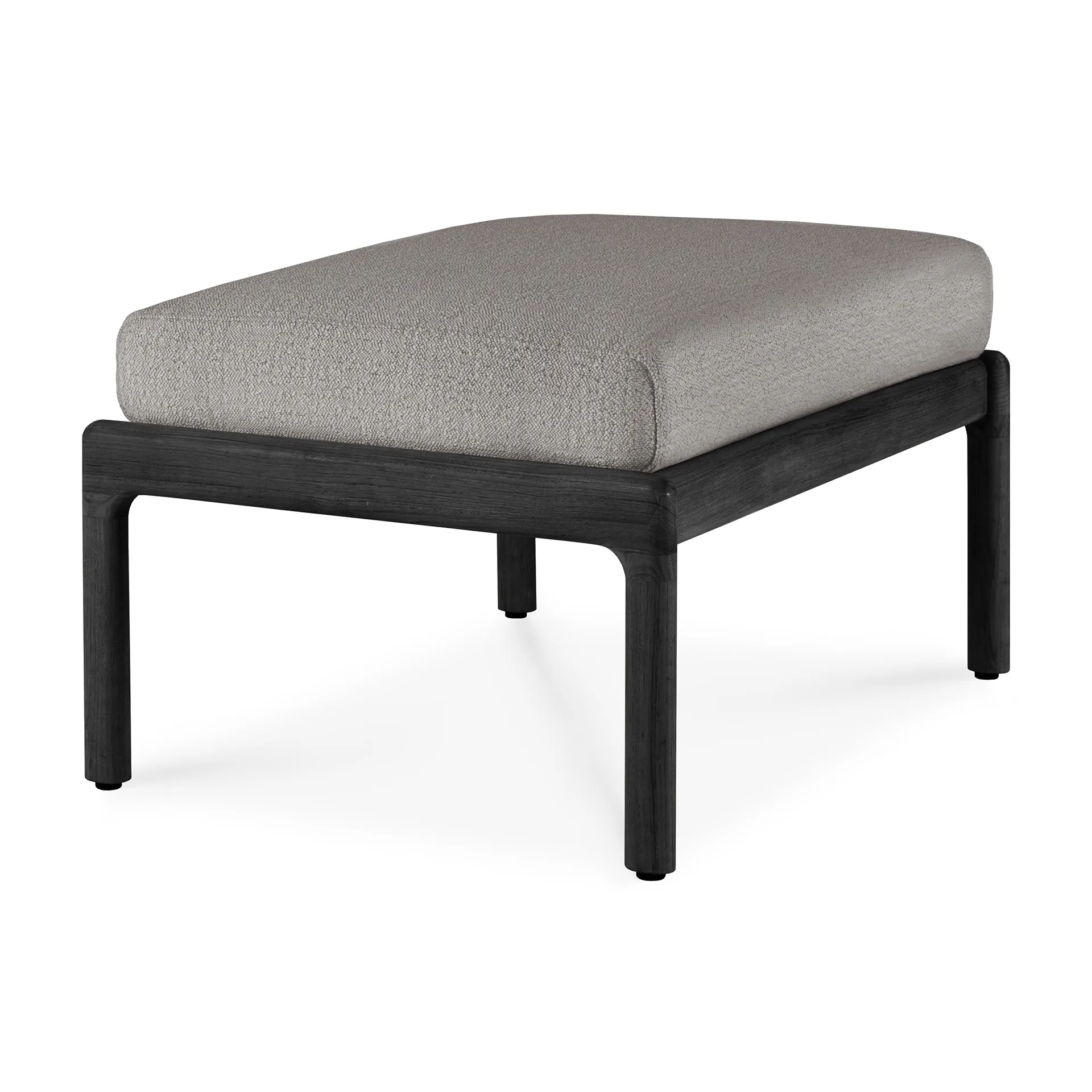 Jack outdoor footstool black stained teak, Mocha Ethnicraft