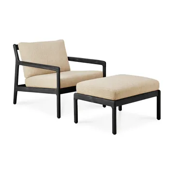 Jack outdoor footstool black stained teak - Natural - Ethnicraft