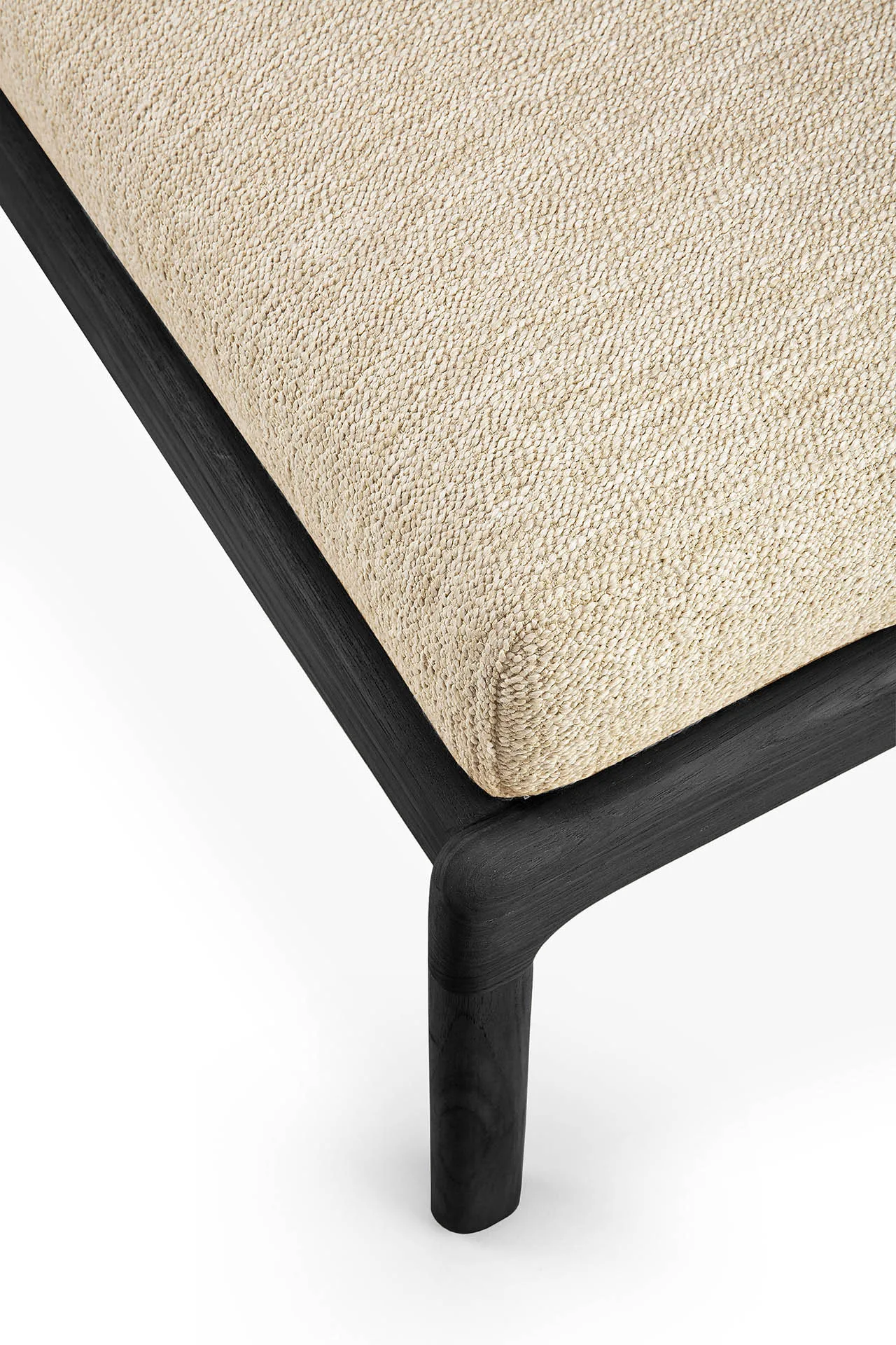 Jack outdoor footstool black stained teak, Natural Ethnicraft