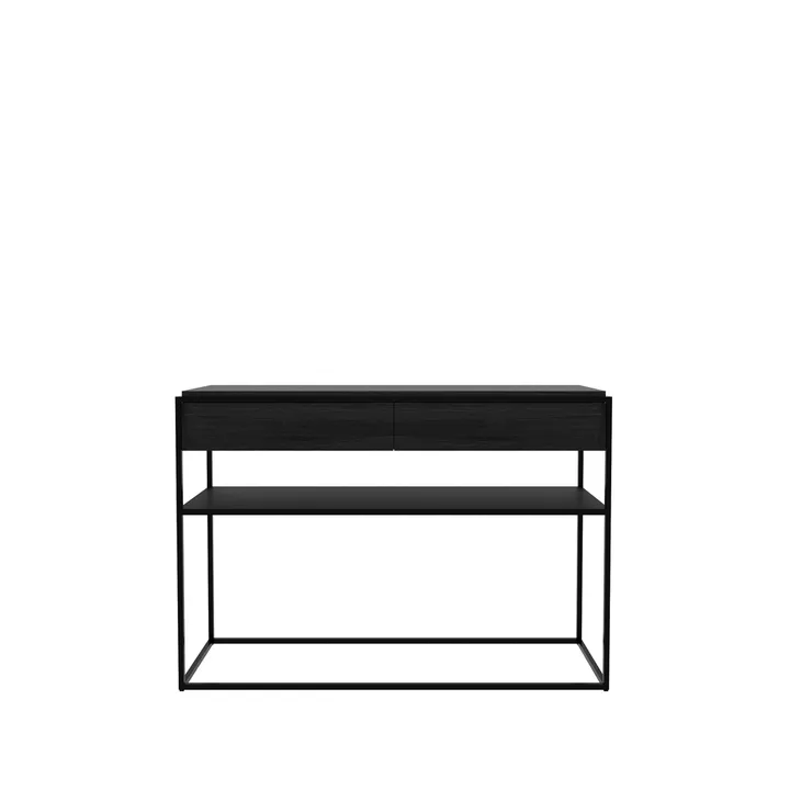 Monolit console table 122x40 cm - Oak black-Black - Ethnicraft