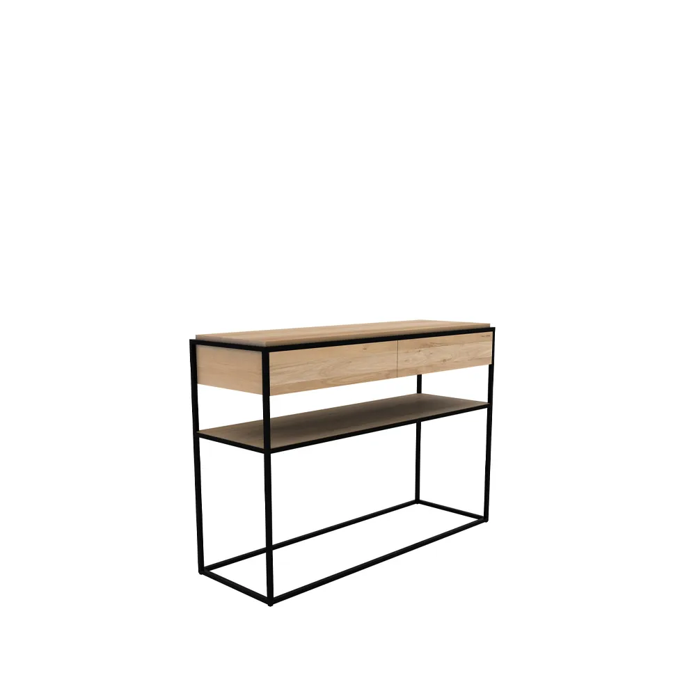Monolit console table 122x40 cm, Oak-Black Ethnicraft
