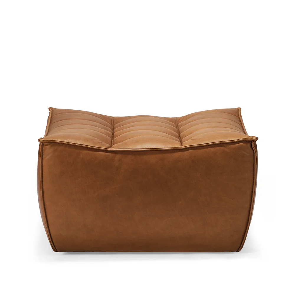 N701 footstool 70x70 cm, Aniline leather brown Ethnicraft