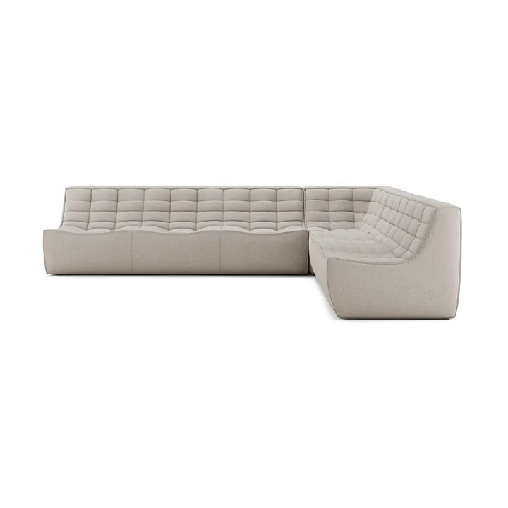 N701 modular corner sofa with straight corner, fabric Beige, 301x231 cm - Ethnicraft