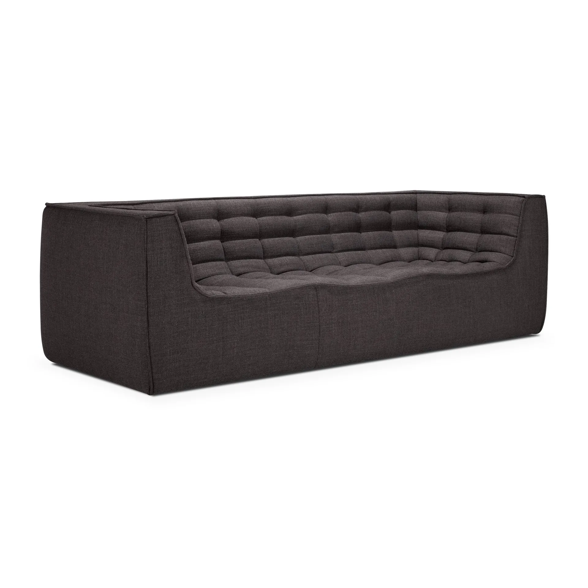 N701 sofa 3 seater sofa, Dark grey, with armrests Ethnicraft