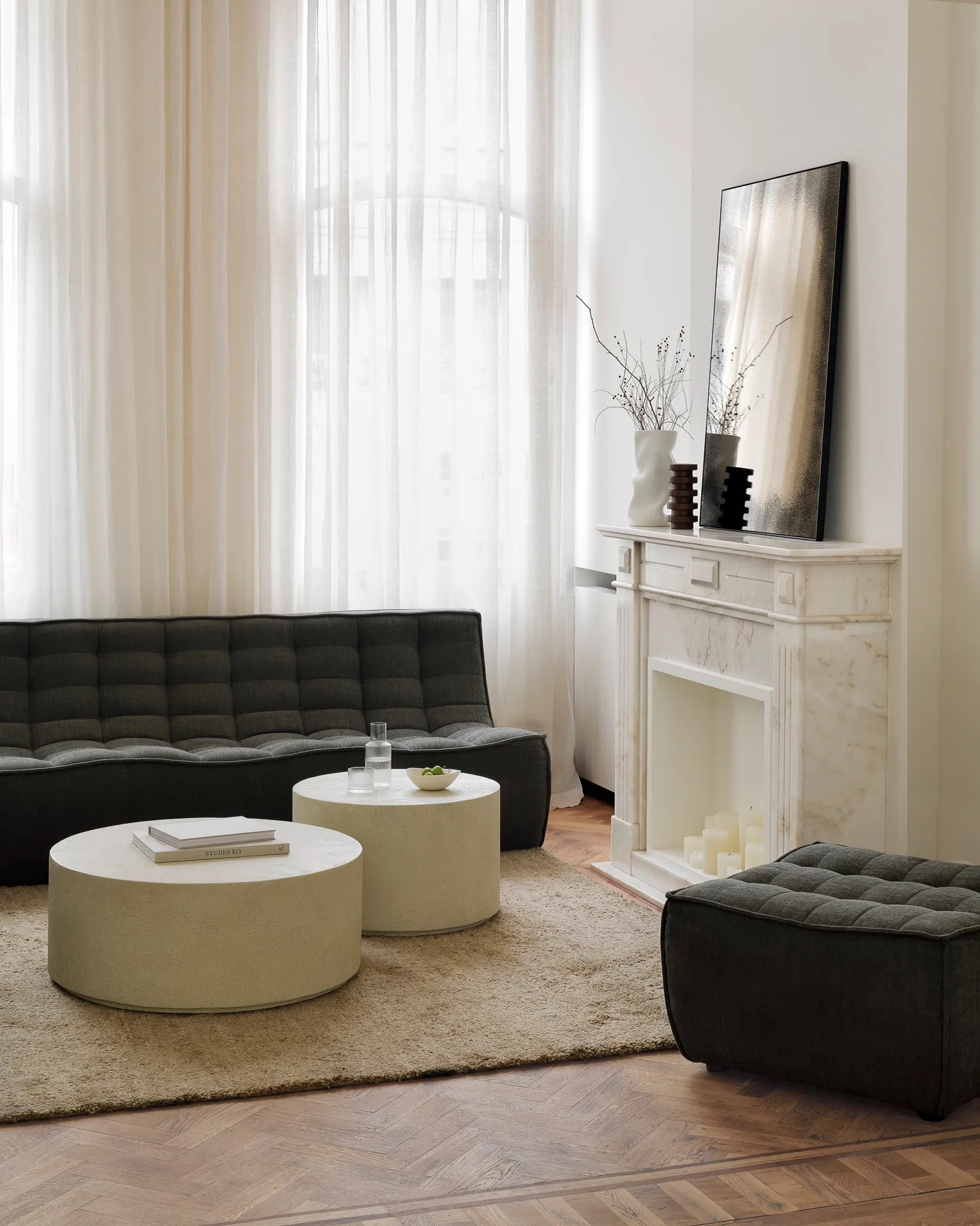 N701 sofa 3 seater sofa, Moss Eco fabric Ethnicraft