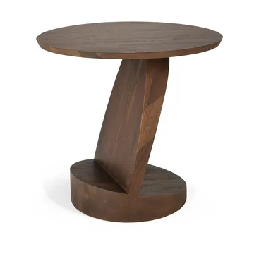 Oblic side table Ø52 cm - Brown stained teak - Ethnicraft