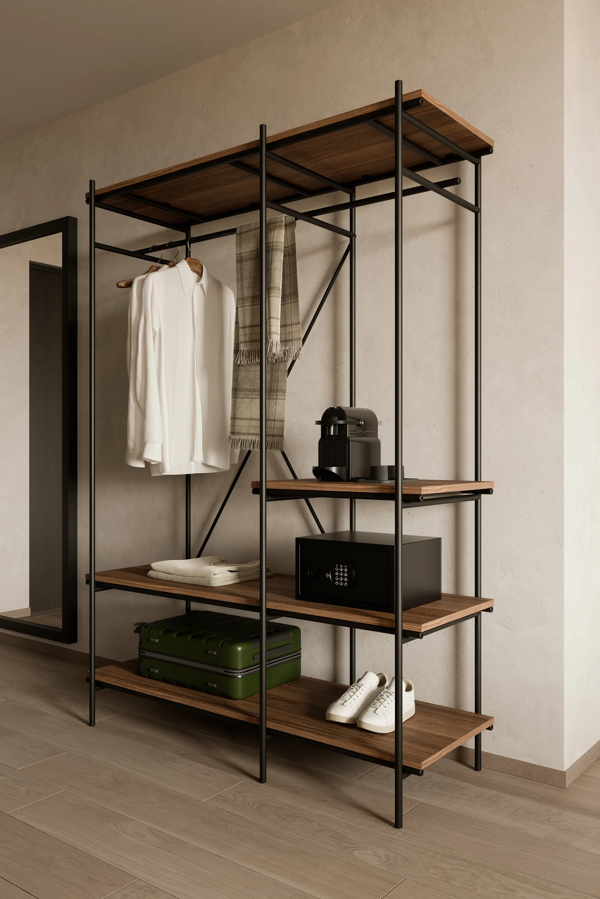Oscar hallway furniture, Dark stained teak Ethnicraft