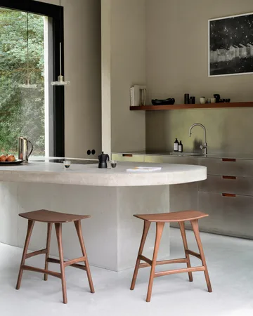 Osso Counter high stool 67 cm - Lacquered teak brown - Ethnicraft