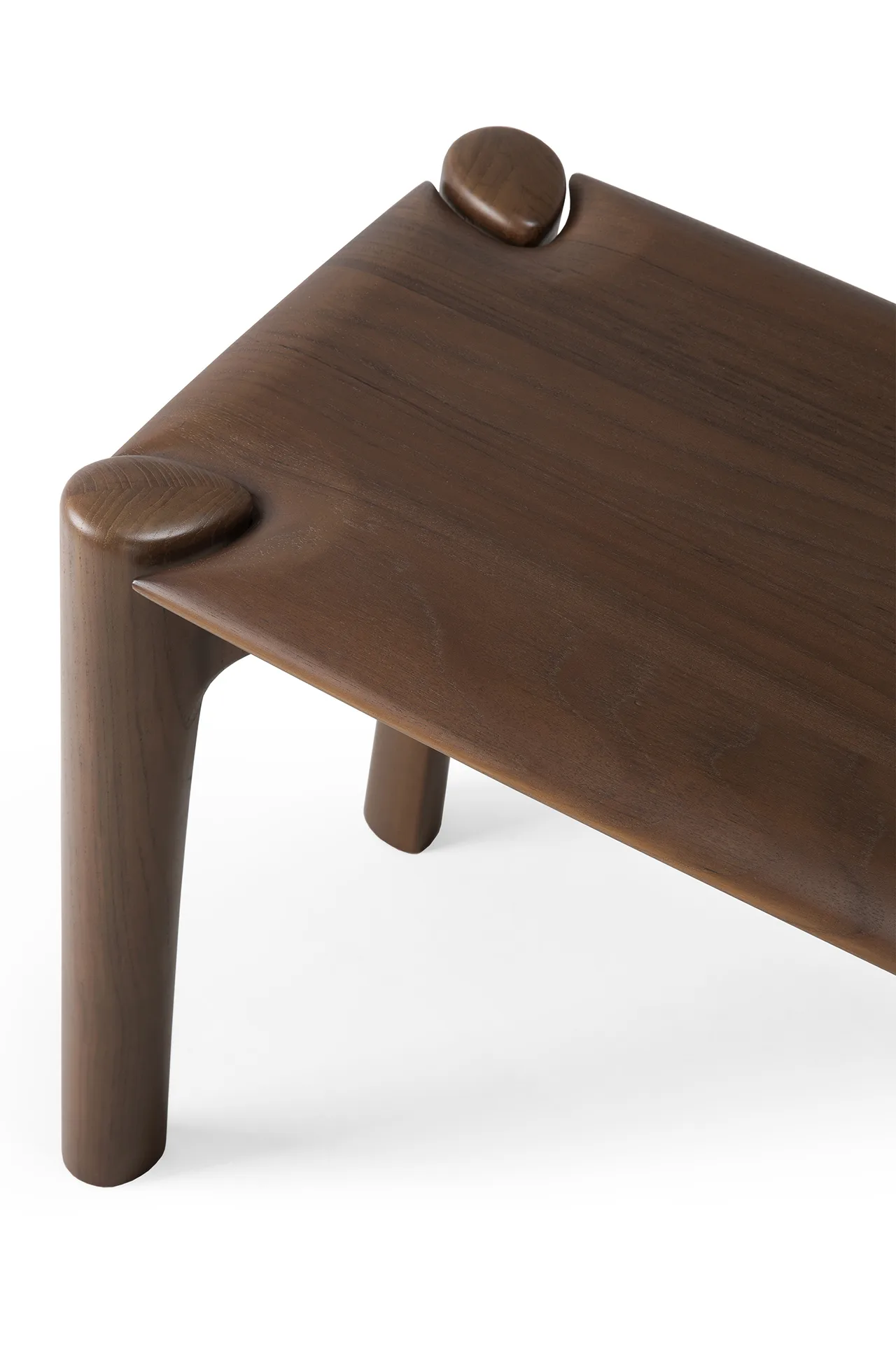 PI bench 126x35 cm, Lacquered teak brown Ethnicraft