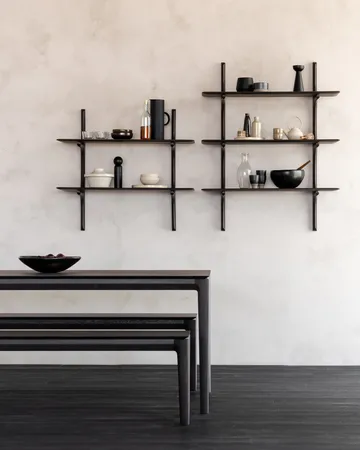 PI wall shelf - Lacquered mahogany-3 shelves-dark brown - Ethnicraft