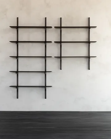 PI wall shelf - Lacquered mahogany-3 shelves-dark brown - Ethnicraft