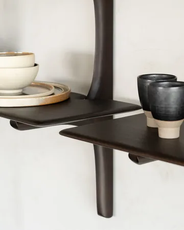 PI wall shelf - Lacquered mahogany-3 shelves-dark brown - Ethnicraft