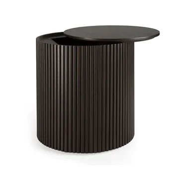 Roller Max side table - Mahogany dark brown round - Ethnicraft
