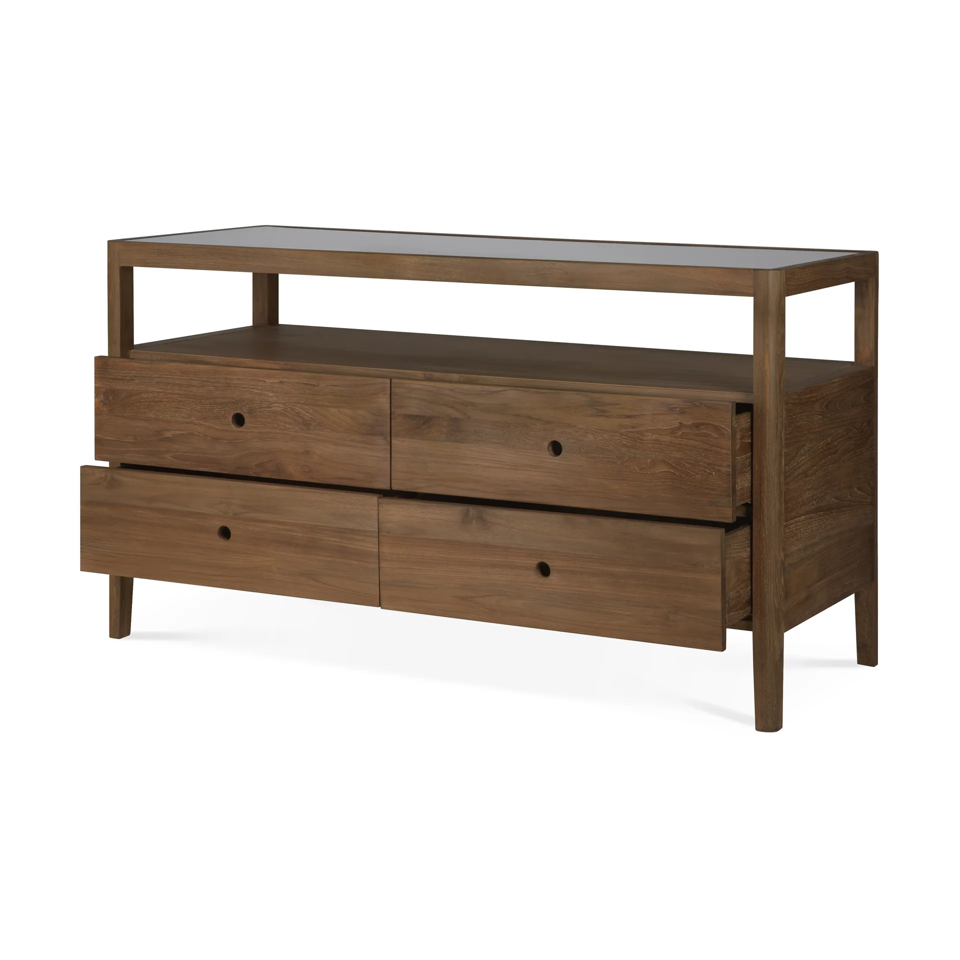 Spindle dresser, Teak, 4 drawers Ethnicraft