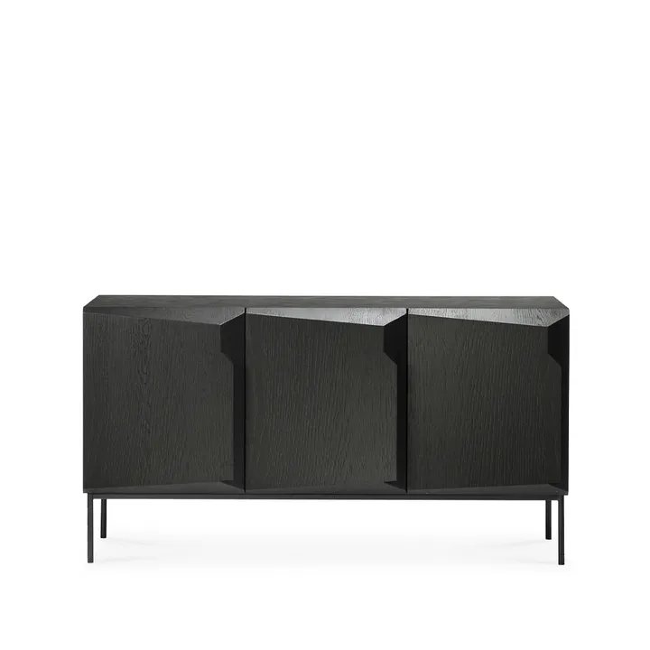 Stairs sideboard 3 doors - Black stained oak 150x80x46 cm - Ethnicraft
