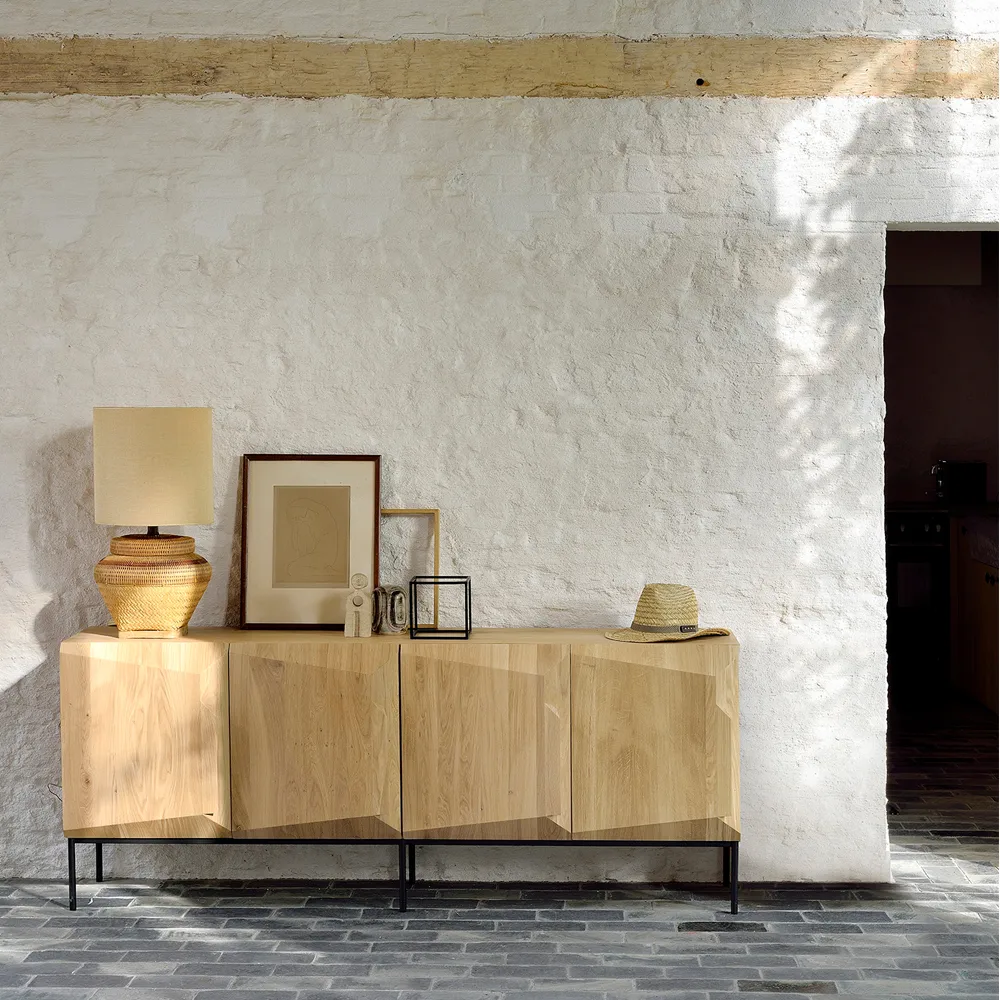 Stairs sideboard 3 doors, Oak 150x80x46 cm Ethnicraft