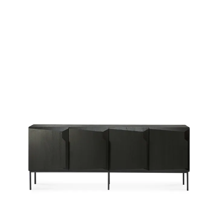 Stairs sideboard 4 doors - Black-stained oak 200x80x46 cm - Ethnicraft