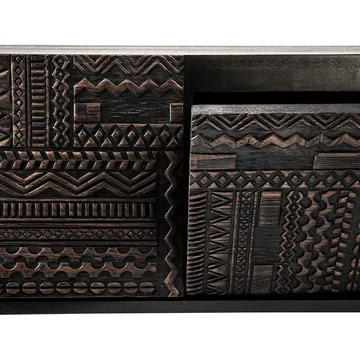 Tabwa media cabinet - Black teak 51x160 cm - Ethnicraft