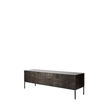 Tabwa media cabinet - Black teak 51x160 cm - Ethnicraft
