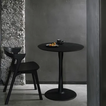 Torsion dining table - Black-stained oak, Ø127 cm - Ethnicraft