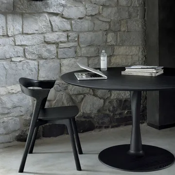 Torsion dining table - Black-stained oak, Ø90 cm - Ethnicraft
