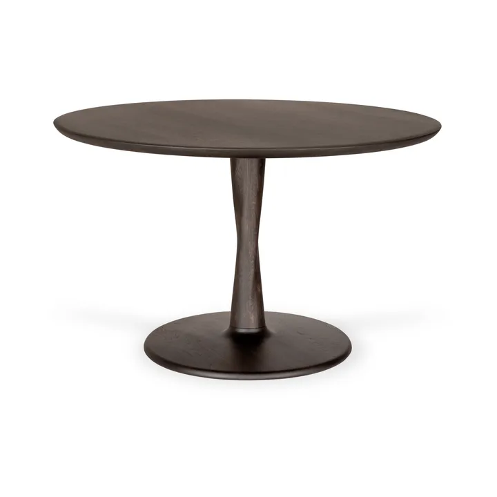 Torsion dining table - Brown lacquered oak, Ø127 cm - Ethnicraft